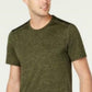 Camiseta masculina ID Ideology Core, gola redonda, costas em malha, verde escuro, tamanho 3 extra grande