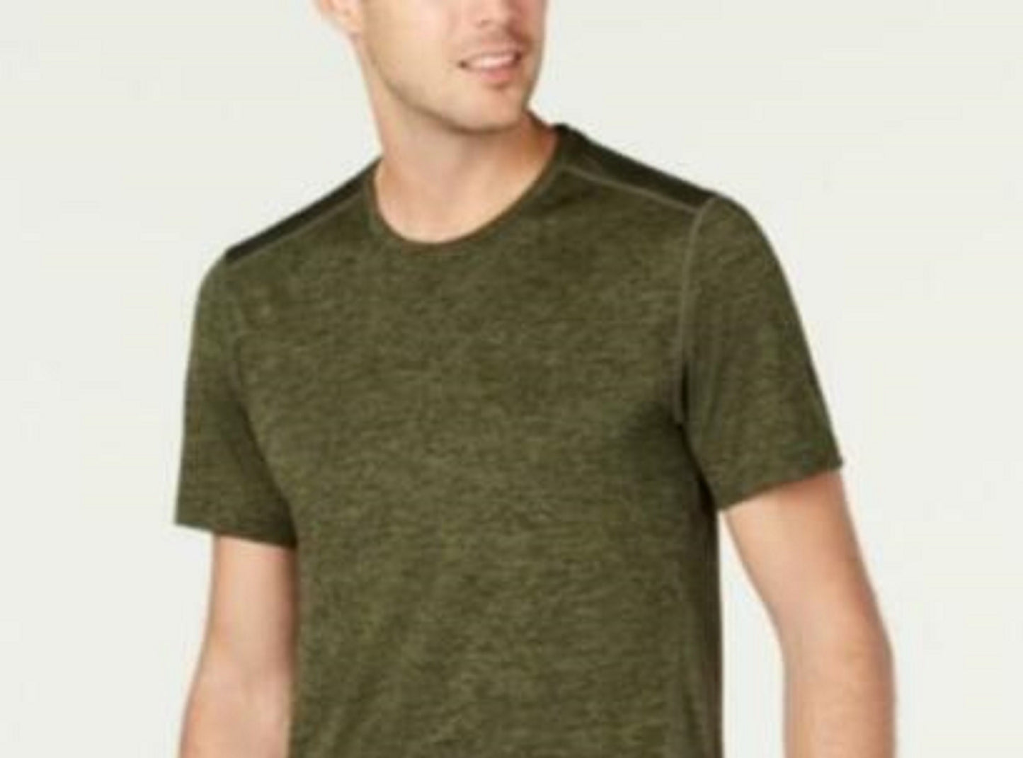 Camiseta masculina ID Ideology Core, gola redonda, costas em malha, verde escuro, tamanho 3 extra grande