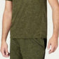 Camiseta masculina ID Ideology Core, gola redonda, costas em malha, verde escuro, tamanho 3 extra grande