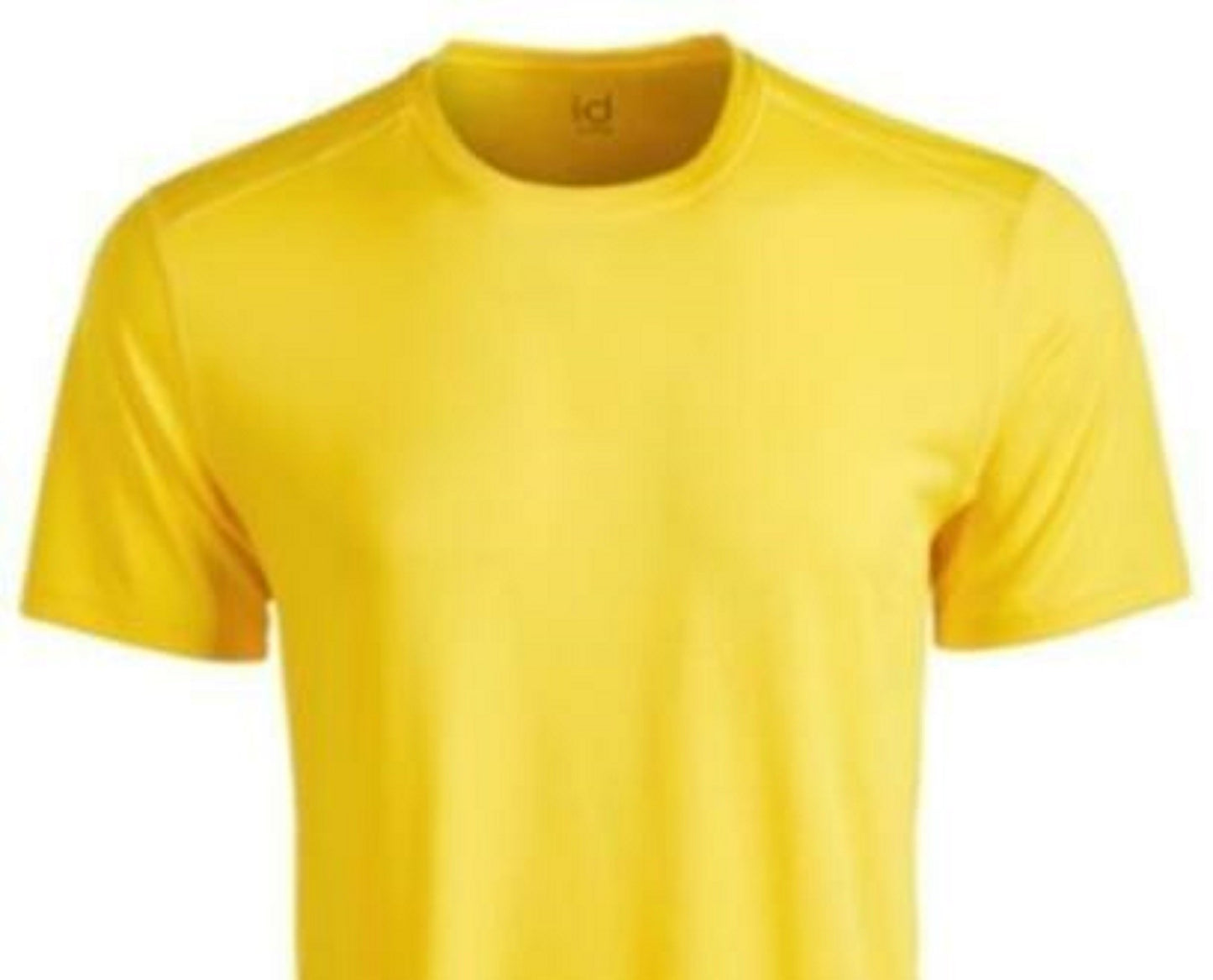 Camiseta masculina ID Ideology Core com gola redonda e costas em malha, amarela, tamanho pequeno