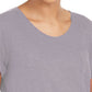 Camiseta feminina de algodão com gola redonda, tamanho grande, cinza, estilo &amp; co