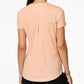 Camiseta feminina de algodão com gola redonda, estilo &amp; co, rosa, tamanho médio