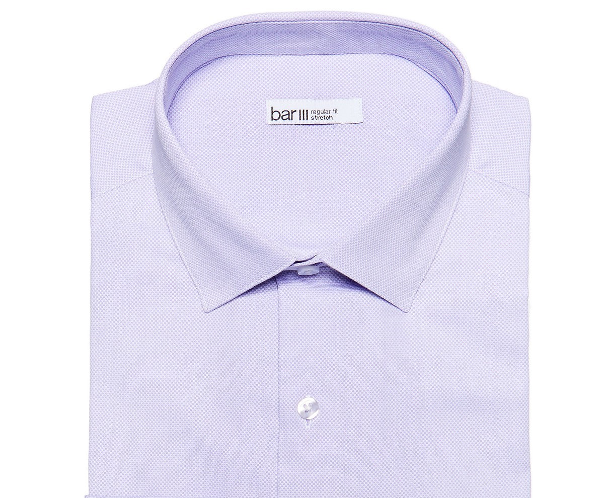 Camisa social texturizada masculina Bar III Max Slim-Fit roxa tamanho 14-32-33