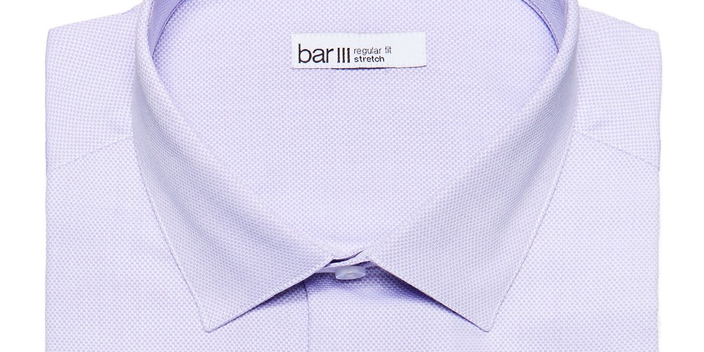 Camisa social texturizada masculina Bar III Max Slim-Fit roxa tamanho 32x33