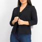 Blazer de malha feminino Maison Jules com manga 3/4, preto profundo, tamanho 2, extra pequeno