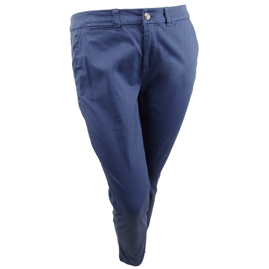 Calça feminina slim Maison Jules, azul-marinho, tamanho 2