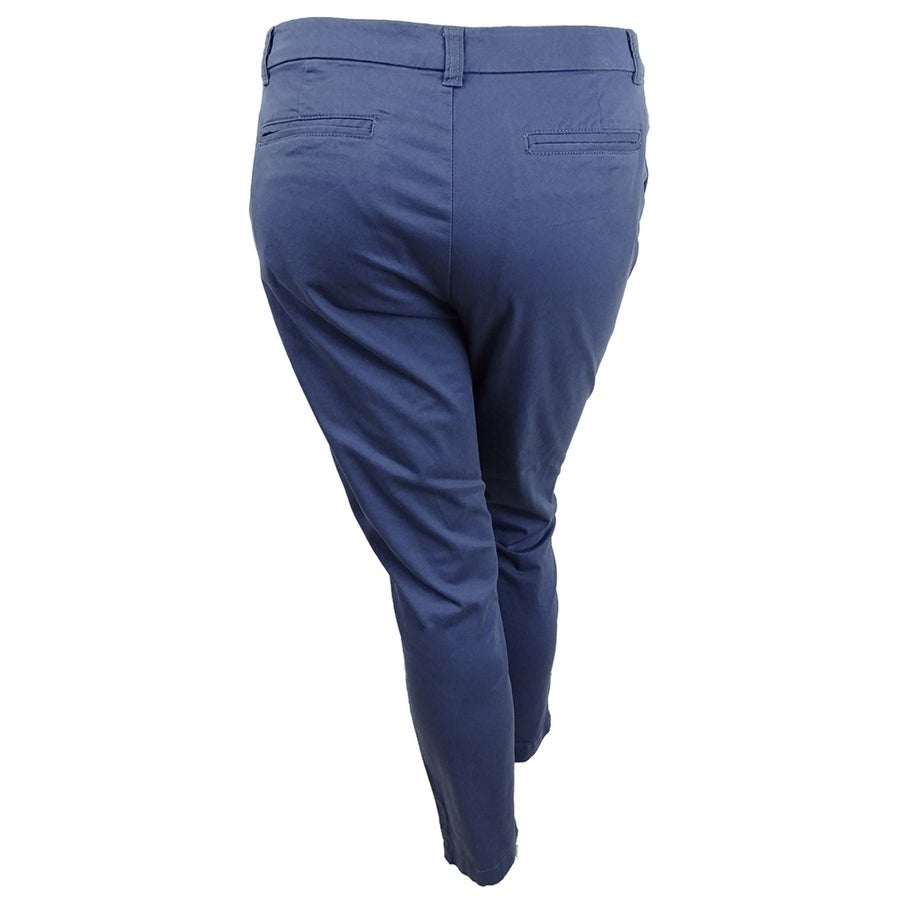 Calça feminina slim Maison Jules, azul-marinho, tamanho 2