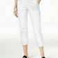 Calça feminina slim Maison Jules, branca, tamanho 6