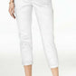 Calça feminina slim Maison Jules, branca, tamanho 8