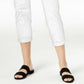Calça feminina slim Maison Jules, branca, tamanho 8