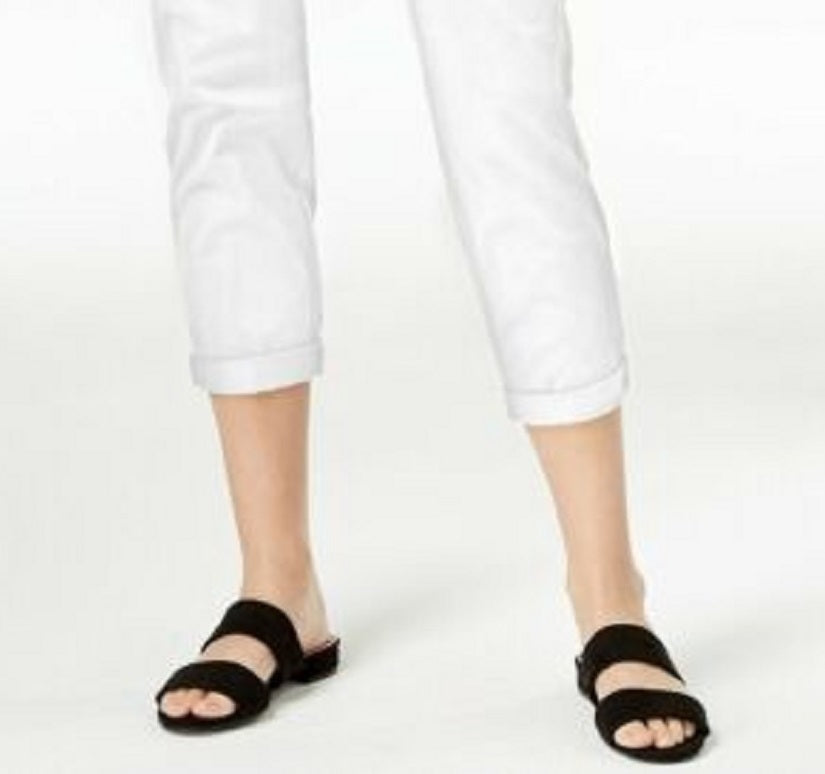 Calça feminina slim Maison Jules, branca, tamanho 8