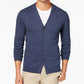 Cardigan masculino de malha com decote em V, azul escuro, tamanho pequeno, Club Room