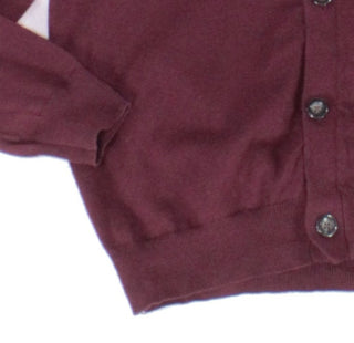 Cardigan masculino Club Room com botões e decote em V, cor ameixa, vinho, tamanho grande