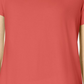 Camiseta feminina JM Collection com ombros descobertos e manga curta, rosa, tamanho extra pequeno