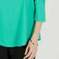 JM Collection Blusa feminina com ombros descobertos, verde, tamanho grande