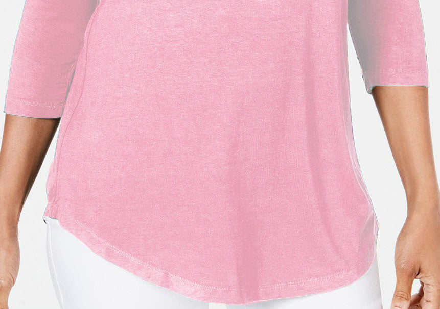 JM Collection Top feminino de ombro descoberto rosa tamanho grande