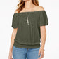 Top conversível tomara que caia estilo &amp; co feminino verde médio tamanho XS