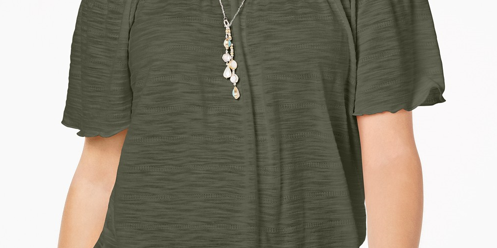 Top conversível tomara que caia estilo &amp; co feminino verde médio tamanho XS