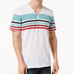 Camiseta listrada masculina com gola dividida e tamanho grande da INC International Concepts