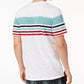 Camiseta listrada masculina INC International Concepts com gola dividida, tamanho pequeno, branca
