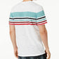 Camiseta listrada masculina com gola dividida da INC International Concepts, branca, tamanho XXL