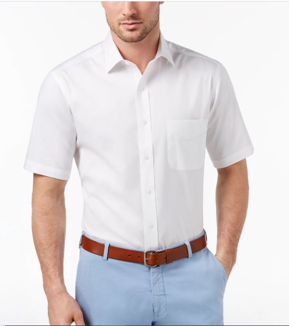 Camisa social masculina Charter Club Classic Regular Fit resistente a rugas, branca, tamanho 16,5