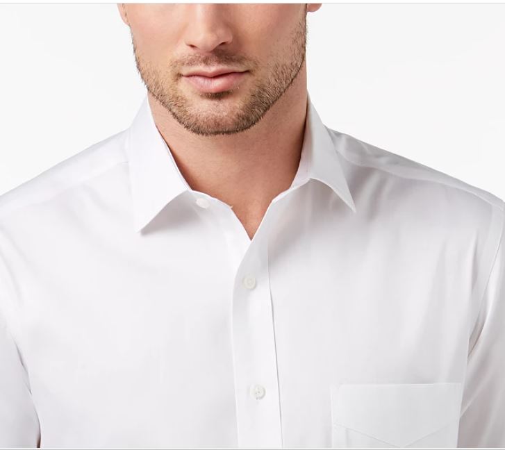 Camisa social masculina Charter Club Classic Regular Fit resistente a rugas, branca, tamanho 16,5