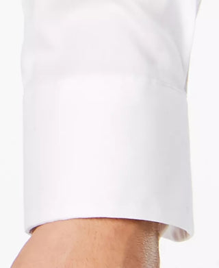 Camisa social masculina Club Room Performance, resistente a rugas, lisa, branca, tamanho 18x34-35