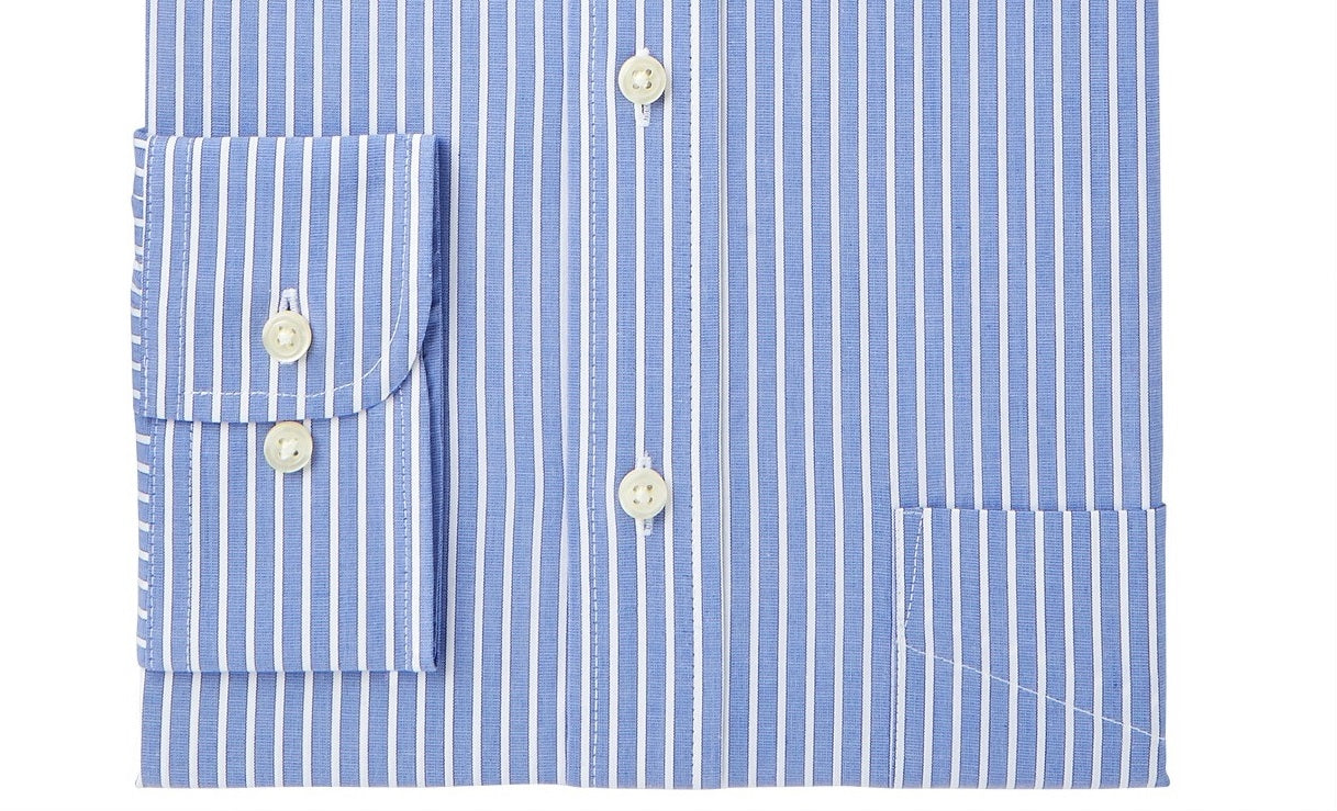 Camisa social listrada resistente a rugas e slim fit masculina Club Room, tamanho azul-marinho, 17,5-32-33