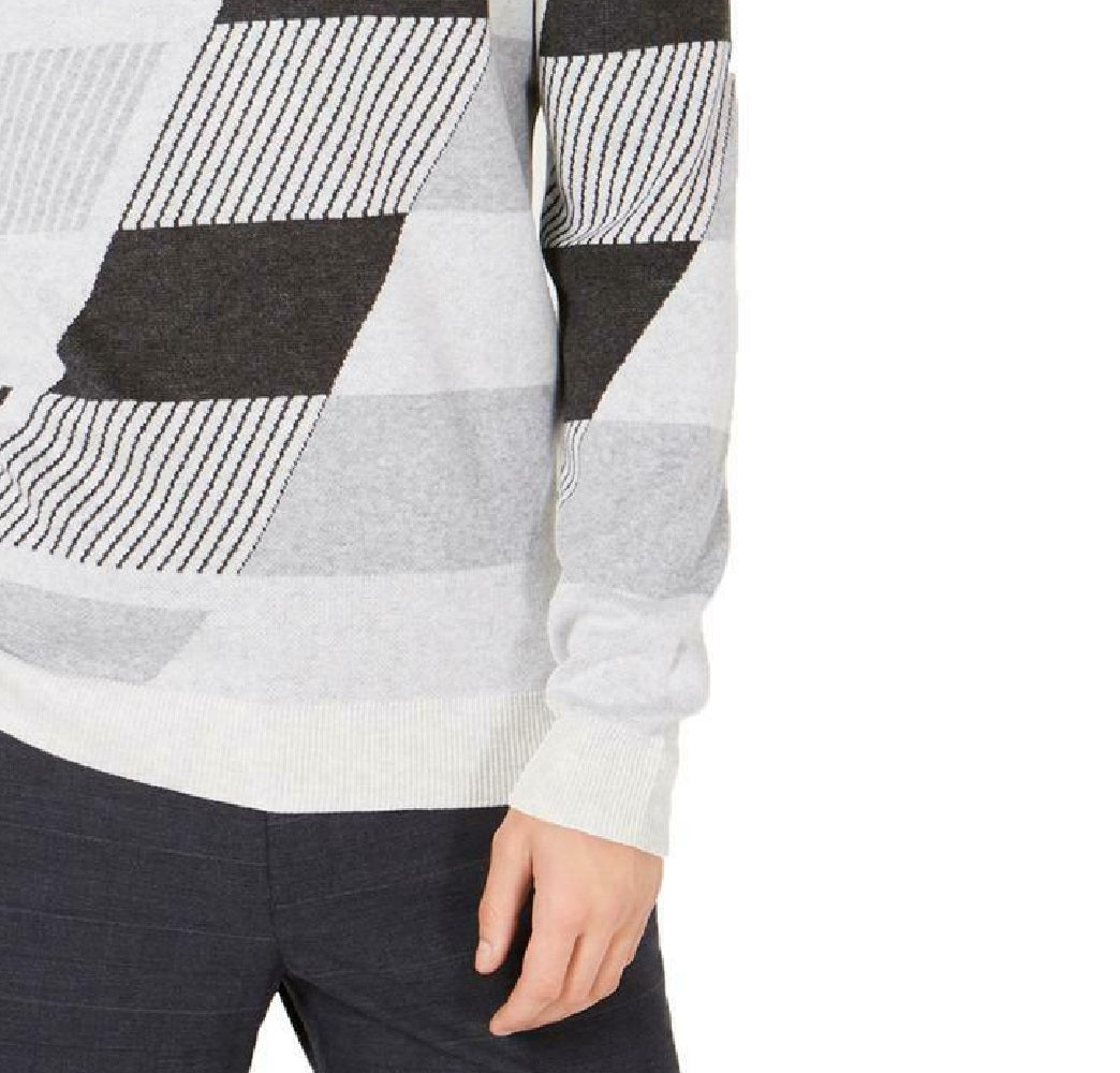 Suéter Alfani Masculino Abstrato Colorblocked Cinza Tamanho 2 X-G