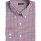 Camisa social masculina Club Room Classic/Regular Fit com xadrez xadrez, tamanho vinho, 32-33