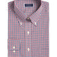 Camisa social masculina Club Room Regular Fit Gingham Check Performance, tamanho vinho, 34-35