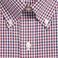 Camisa social masculina Club Room Regular Fit Gingham Check Performance, tamanho vinho, 34-35