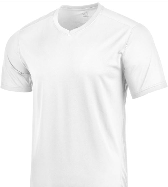 Camiseta masculina ID Ideology com decote em V e costas em malha, tamanho pequeno, branca