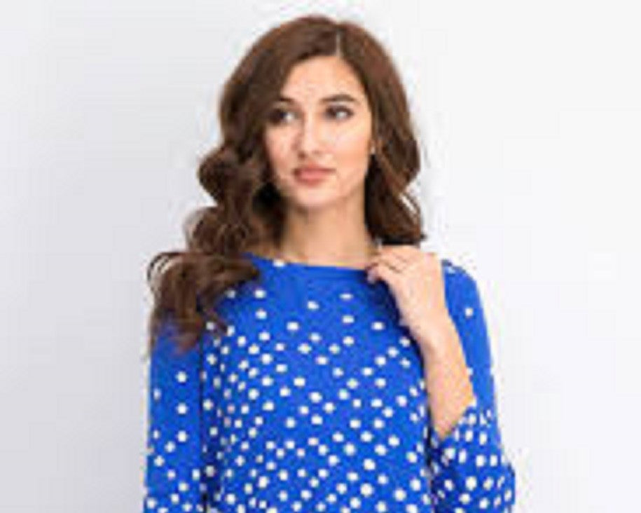 Blusa feminina Charter Club de algodão Pima com estampa de botões e ombros, azul, tamanho 2, extra grande