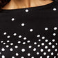 Blusa feminina Charter Club de algodão Pima com estampa de botões e ombros, azul, tamanho X-G