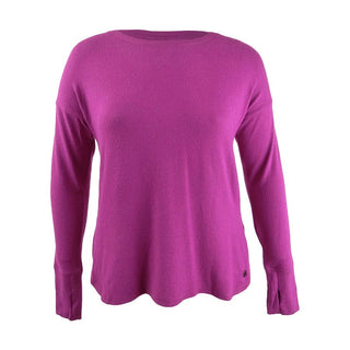 Blusa feminina de manga comprida mesclada Ideology, rosa escuro, tamanho 2, extra grande