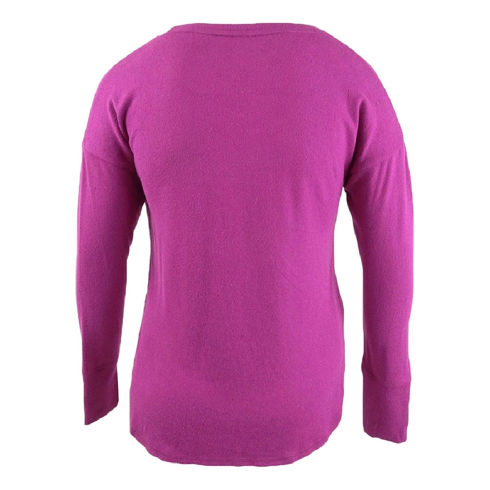 Blusa feminina de manga comprida mesclada Ideology, rosa escuro, tamanho 2, extra grande