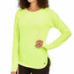 Blusa feminina de manga comprida mesclada Ideology, amarela, tamanho pequeno