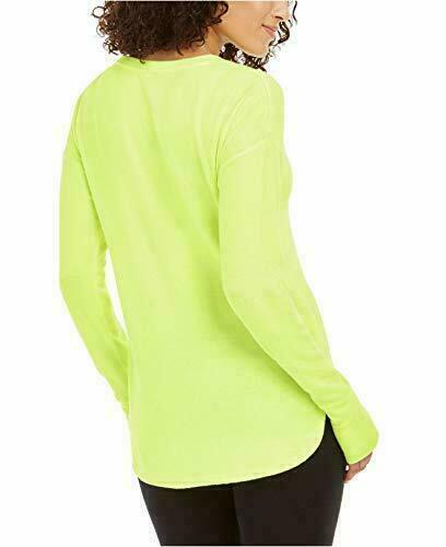 Blusa feminina de manga comprida mesclada Ideology, amarela, tamanho pequeno