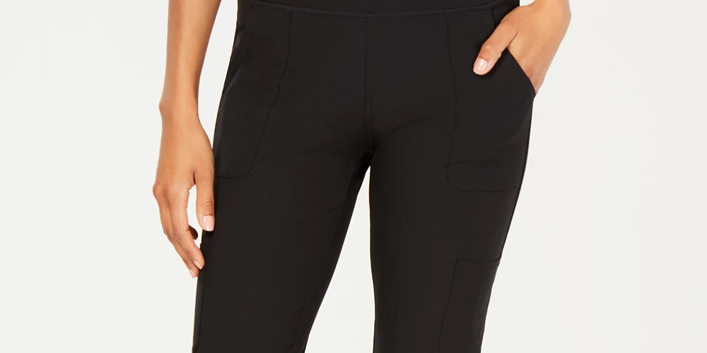 Calça feminina Ideology com costas em malha, preta, tamanho X-S