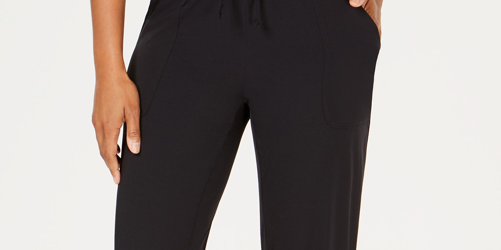 Calça de moletom feminina Ideology em tecido reciclado cinza escuro tamanho extra grande