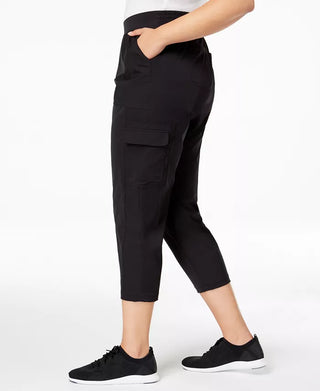 Calça cargo feminina Ideology Plus Size em tecido reciclado, preta, tamanho 1X