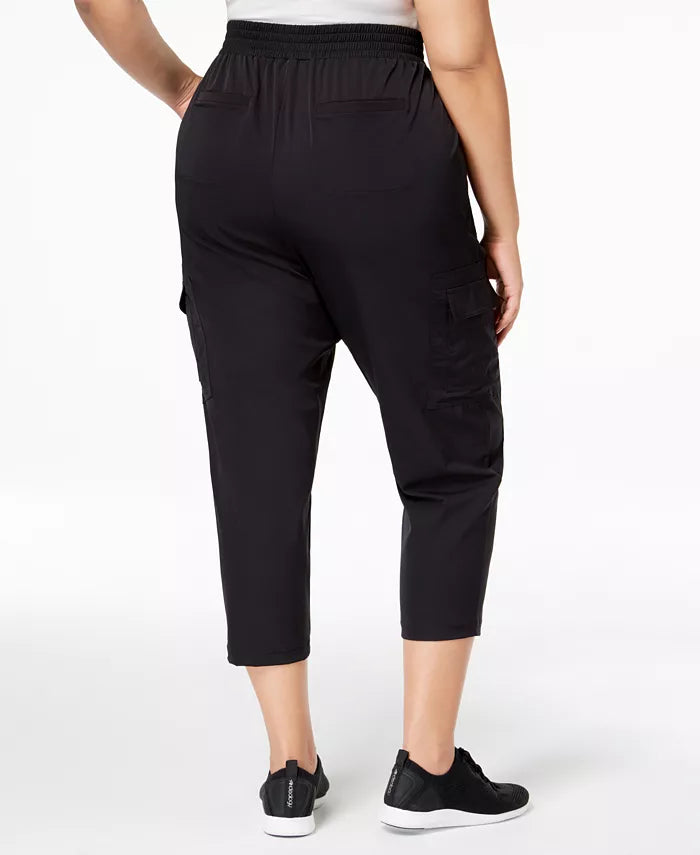Calça cargo feminina Ideology Plus Size em tecido reciclado, preta, tamanho 2X