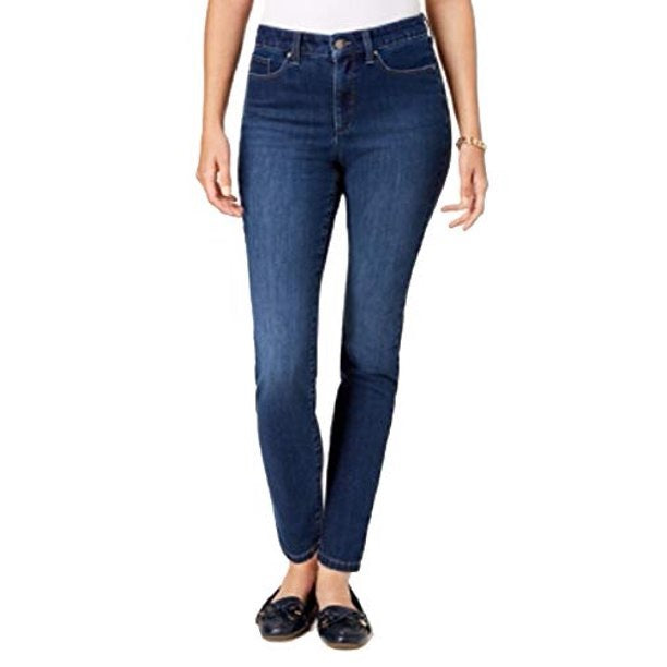 Calça jeans skinny feminina Charter Club Windham Tummy-Control, lavagem báltica, tamanho 12