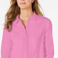 Camisa feminina clássica com botões frontais Charter Club, rosa, tamanho 12