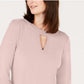Blusa feminina Charter Club com manga sino e decote em V, rosa, tamanho P