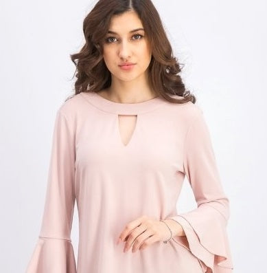 Top feminino Charter Club com manga sino e decote em V, rosa, tamanho X-G