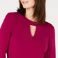 Charter Club Blusa feminina com manga sino e decote em V, roxa, tamanho XS