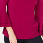 Charter Club Blusa feminina com manga sino e decote em V, roxa, tamanho XS